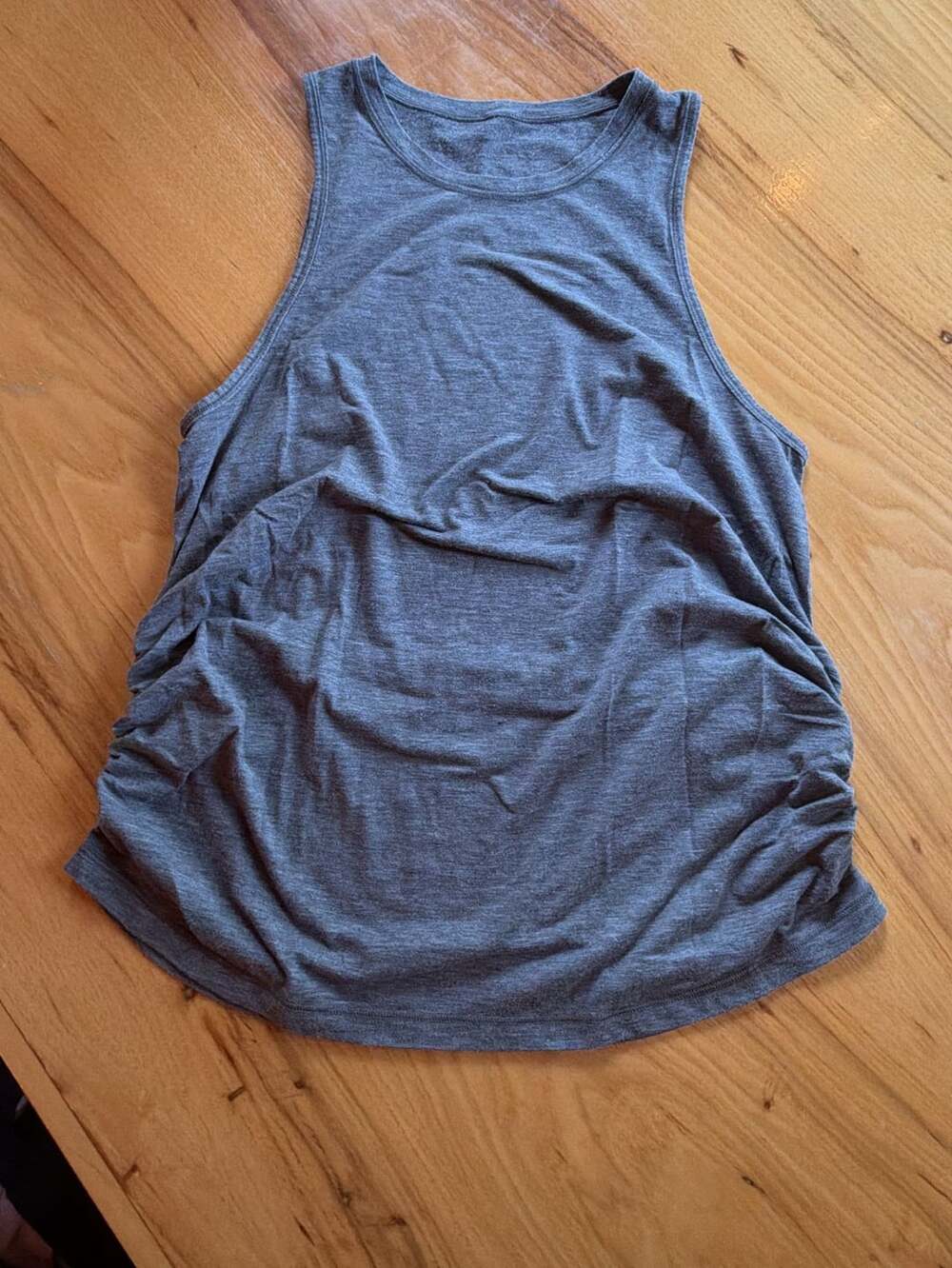 Lululemon Athletica Tank Top Grey Heathered Ruched Side
